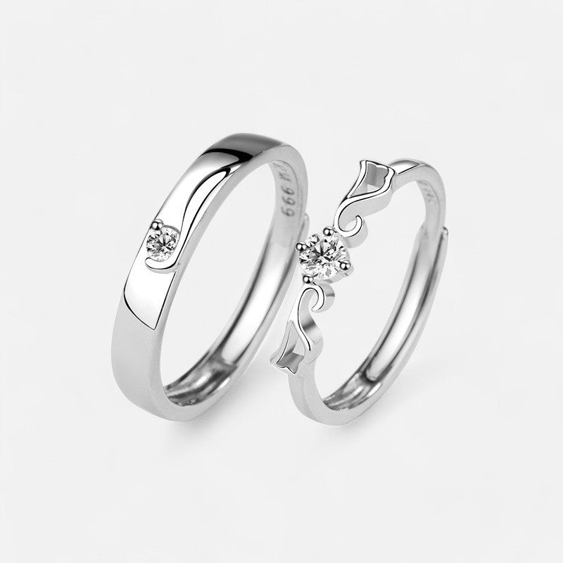 Sterling Silver Enchanted Harmony Couple Rings - Dolce Vincita