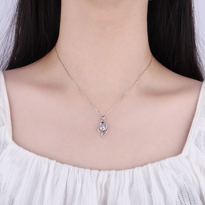 Sterling Silver Eternal Heart Pendant Necklace - Open Jewellery