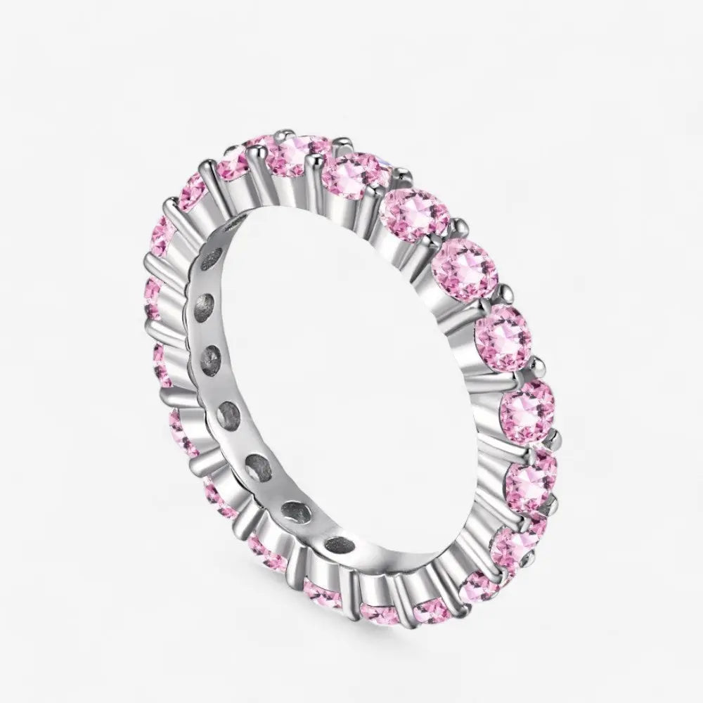 Sterling Silver Eternal Pink Eternity Band - Dolce Vincita