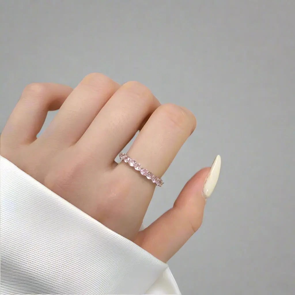 Sterling Silver Eternal Pink Eternity Band - Dolce Vincita