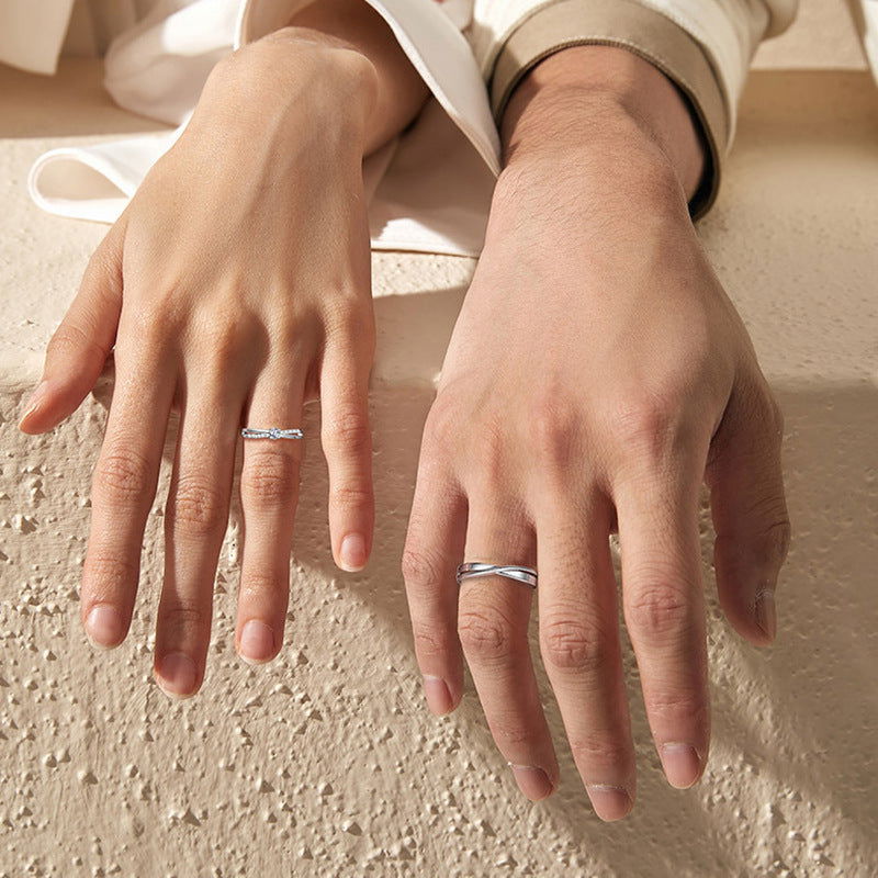 Sterling Silver Eternity Bond Couple Rings - Dolce Vincita