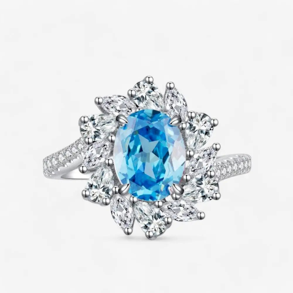 Sterling Silver Floral Halo Ring - Dolce Vincita