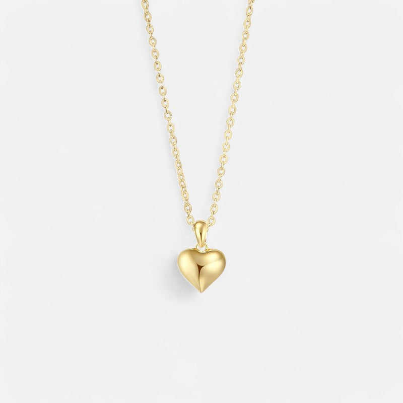 Sterling Silver Gold Heart Necklace - Dolce Vincita