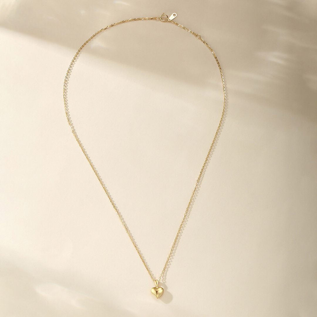 Sterling Silver Gold Heart Necklace - Dolce Vincita
