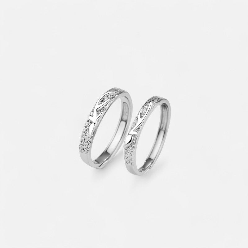 Sterling Silver Graceful Unity Couple Rings - Dolce Vincita