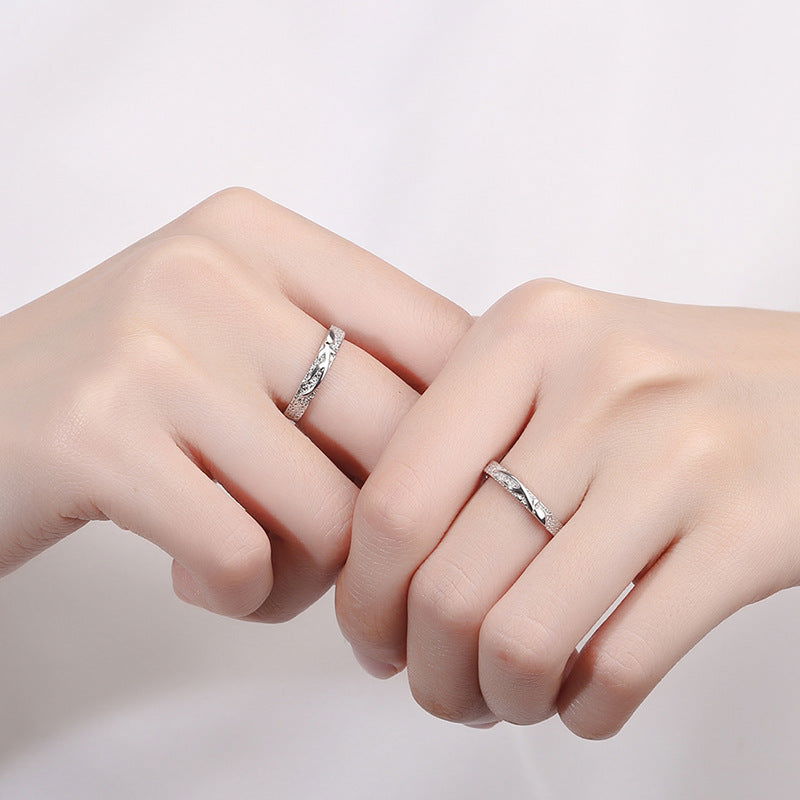 Sterling Silver Graceful Unity Couple Rings - Dolce Vincita