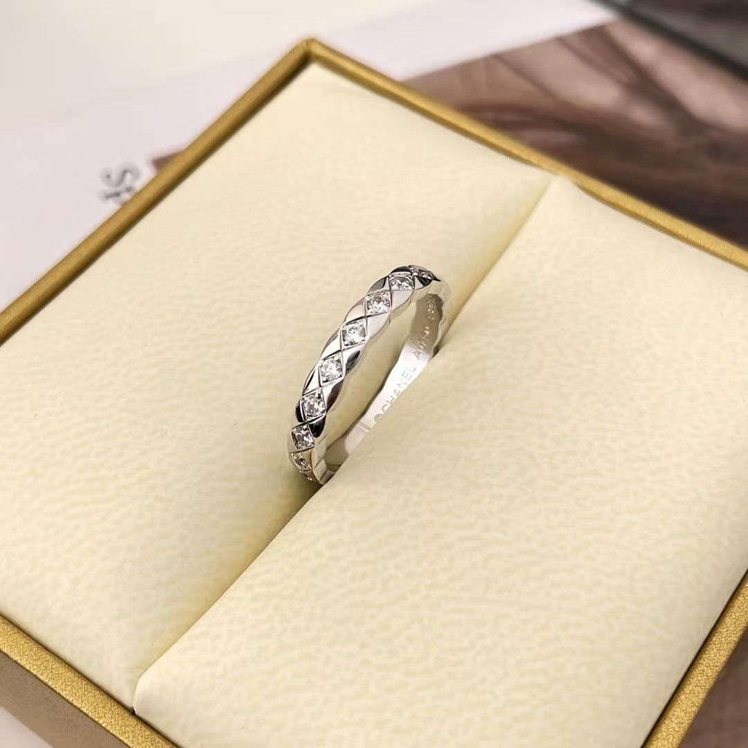 Sterling Silver Lattice Eternity Band - Dolce Vincita