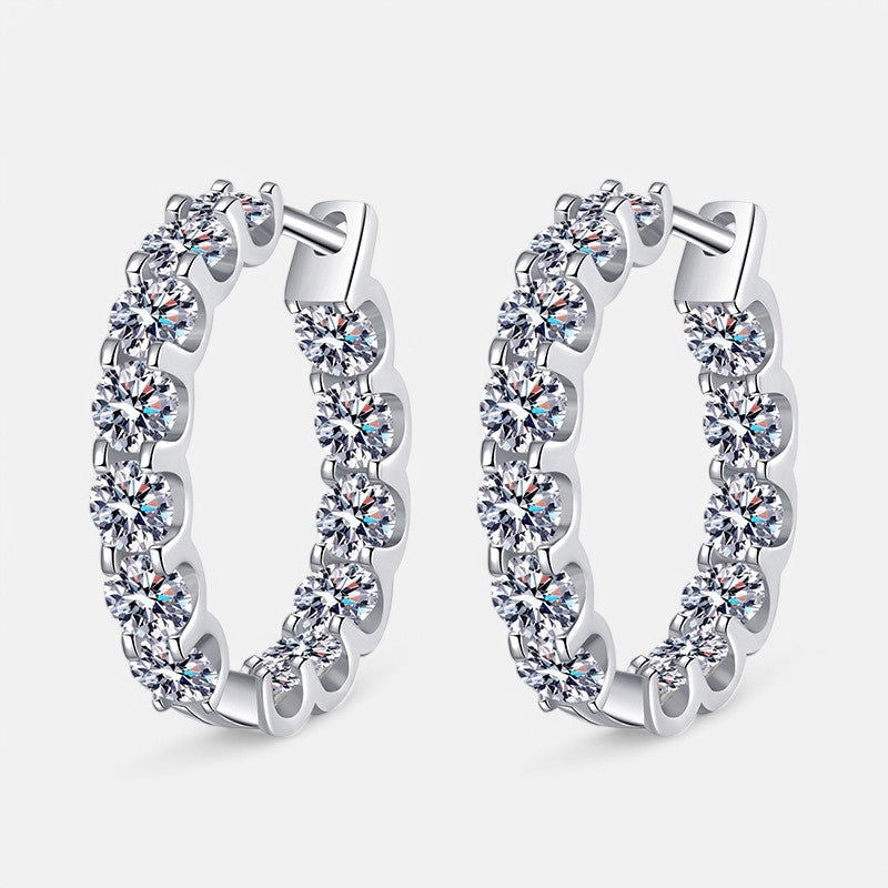Sterling Silver Luxe Crystal Hoop Earrings - Open Jewellery