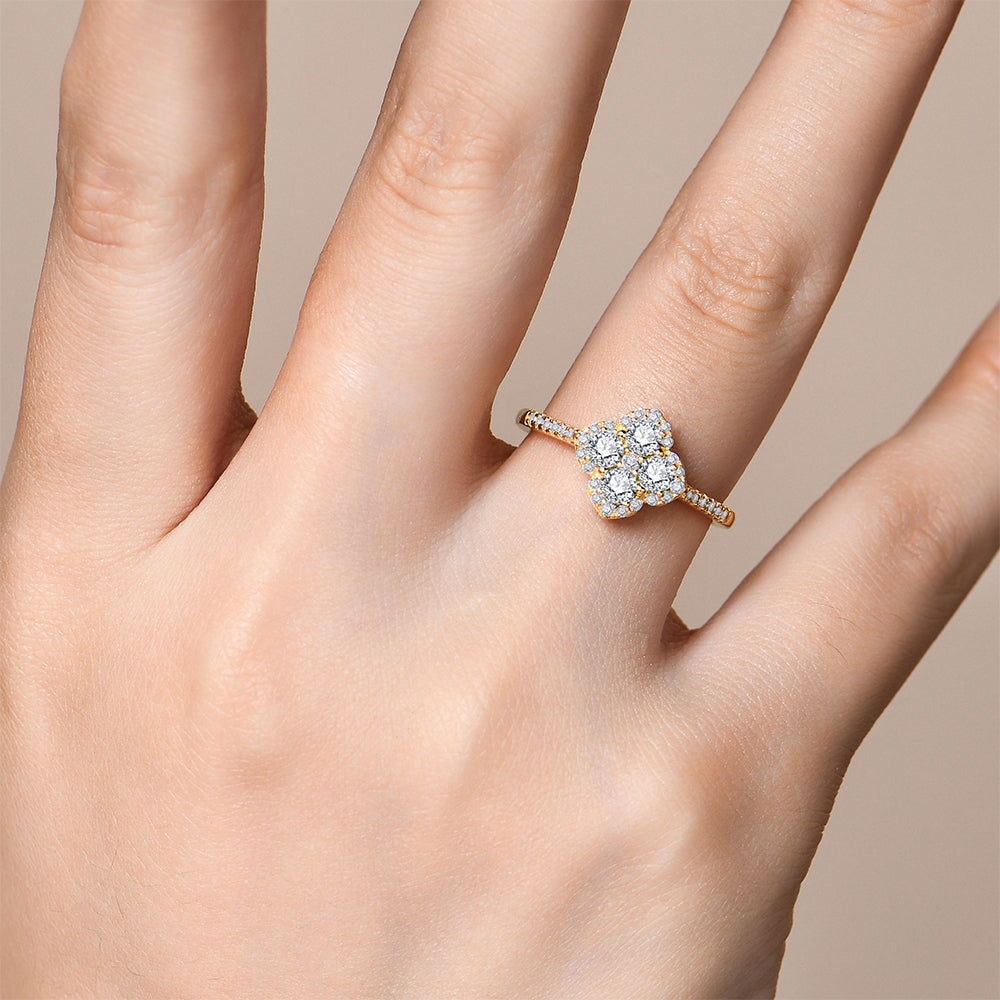 Sterling Silver Midnight Blossom Ring - Dolce Vincita