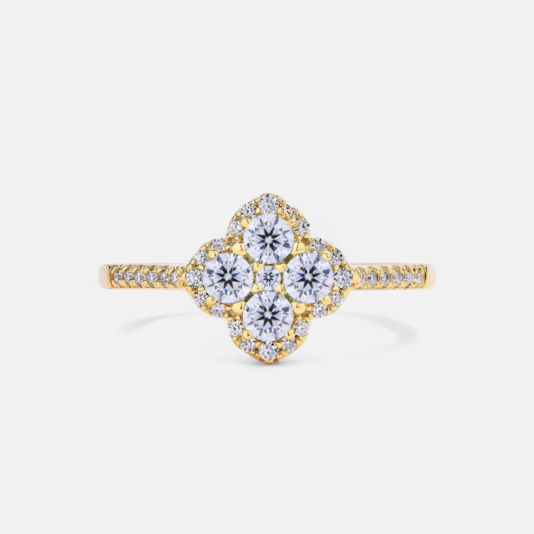 Sterling Silver Midnight Blossom Ring - Dolce Vincita