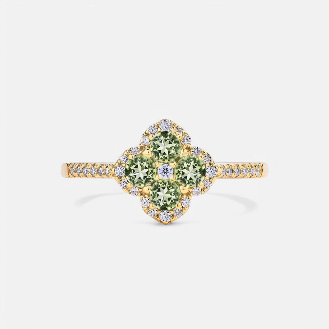 Sterling Silver Midnight Blossom Ring - Dolce Vincita