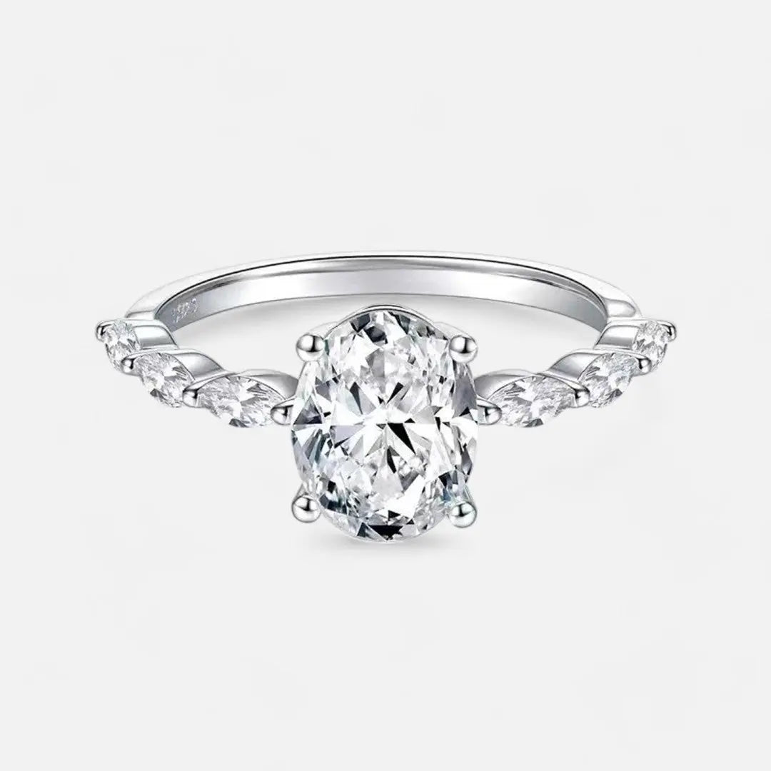 Sterling Silver Oval Cut Aurora Ring - Dolce Vincita