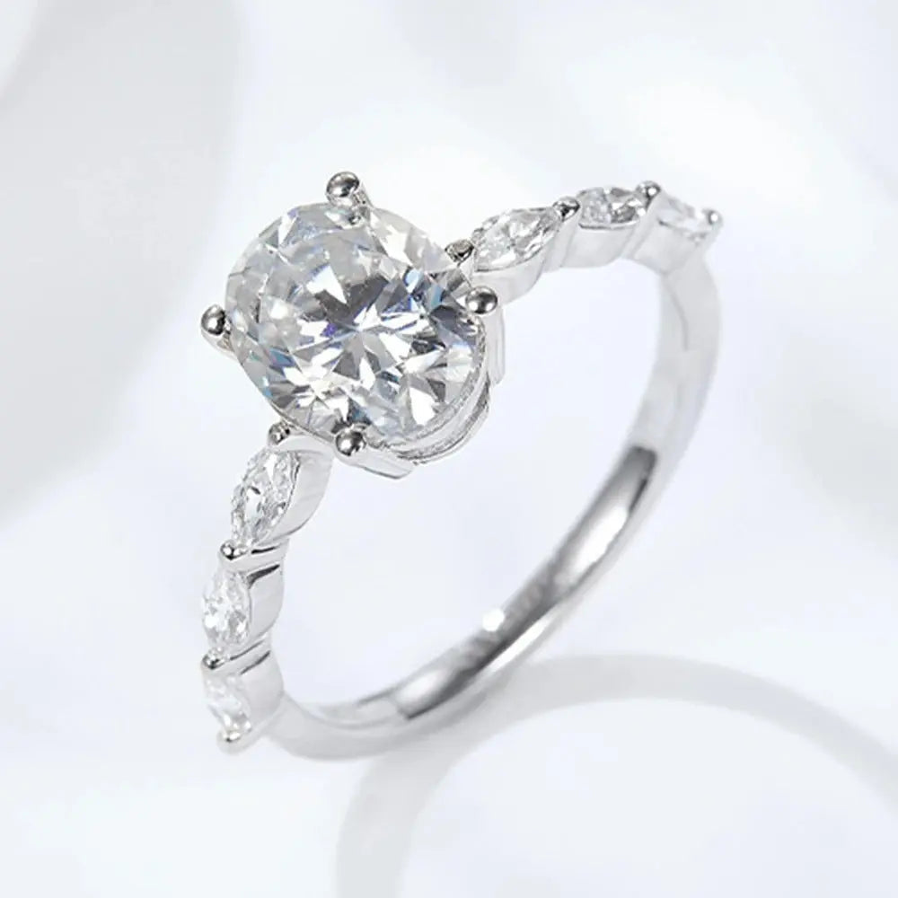 Sterling Silver Oval Cut Aurora Ring - Dolce Vincita