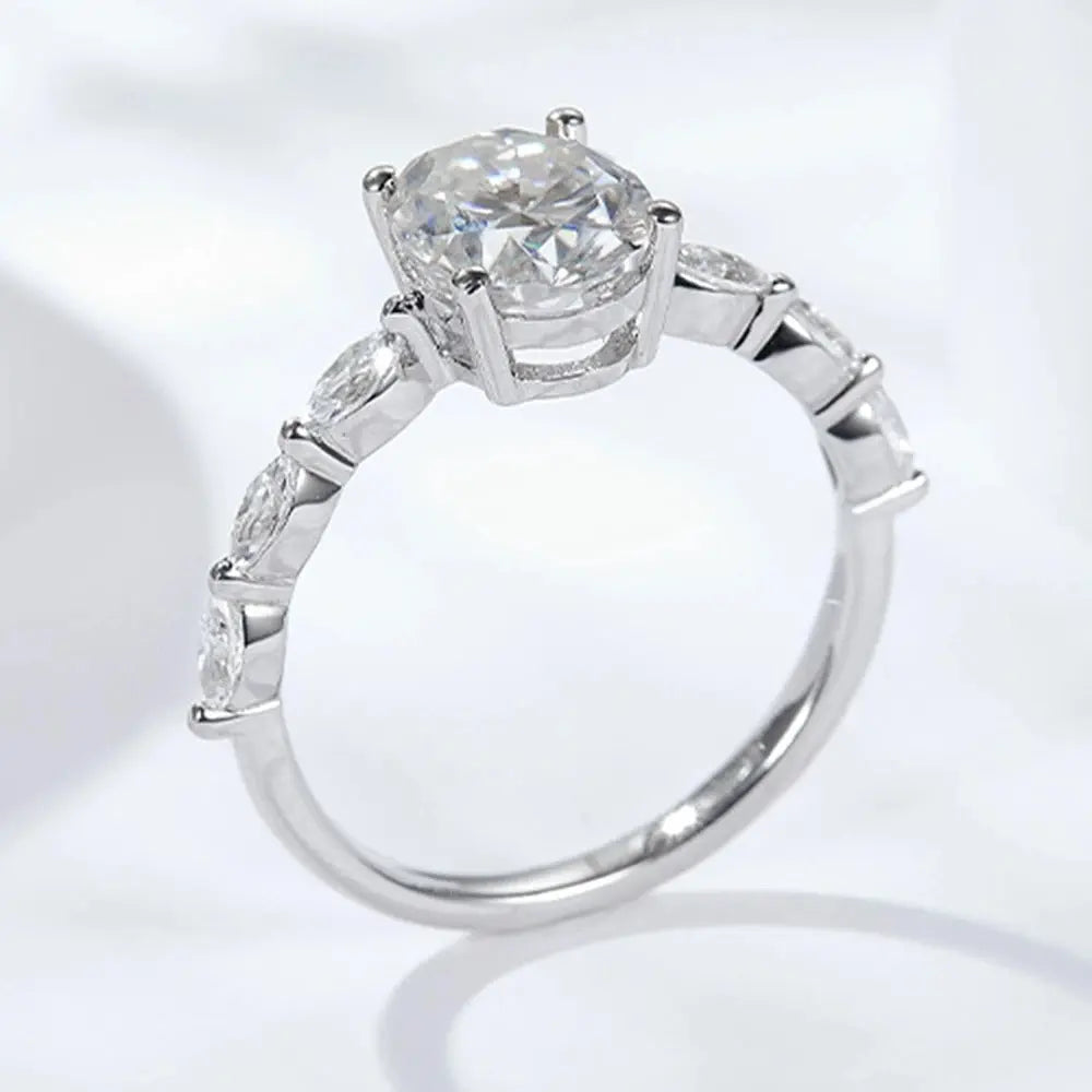 Sterling Silver Oval Cut Aurora Ring - Dolce Vincita