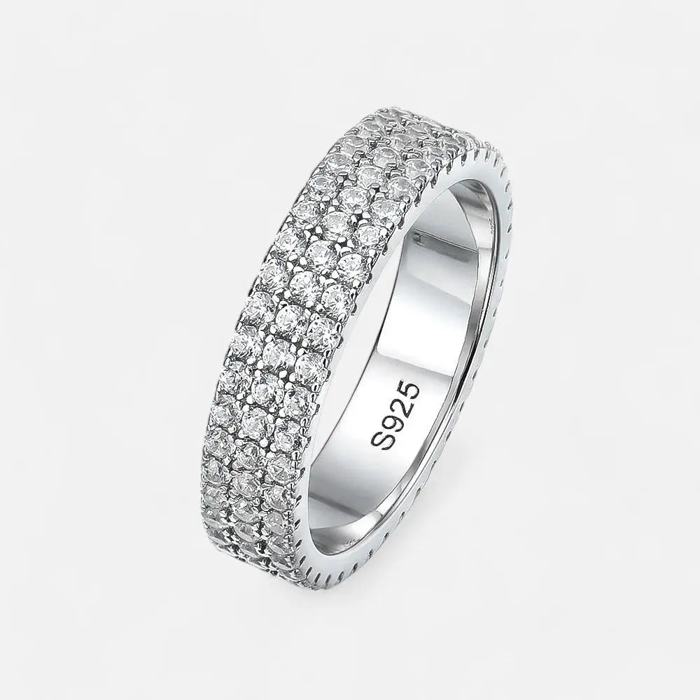 Sterling Silver Pavé Eternity Band - Open Jewellery