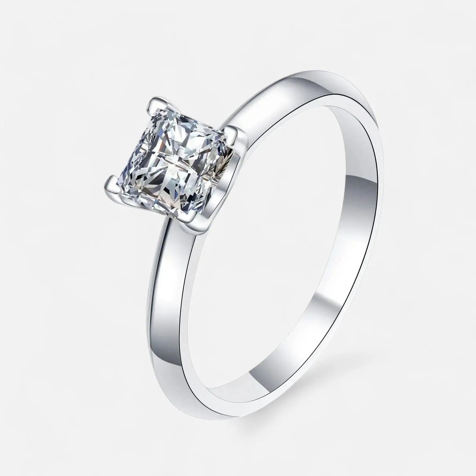Sterling Silver Princess Solitaire Ring - Dolce Vincita