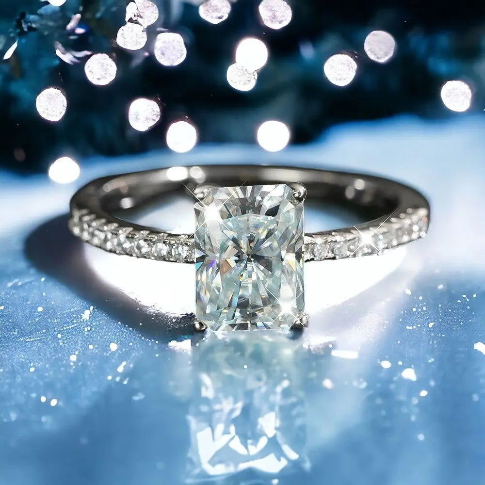 Sterling Silver Radiant Cut Ring - Dolce Vincita