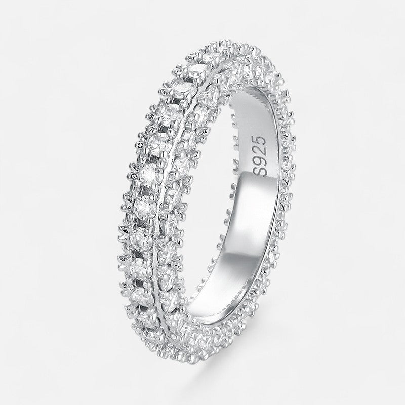Sterling Silver Radiant Sparkle Eternity Ring - Dolce Vincita