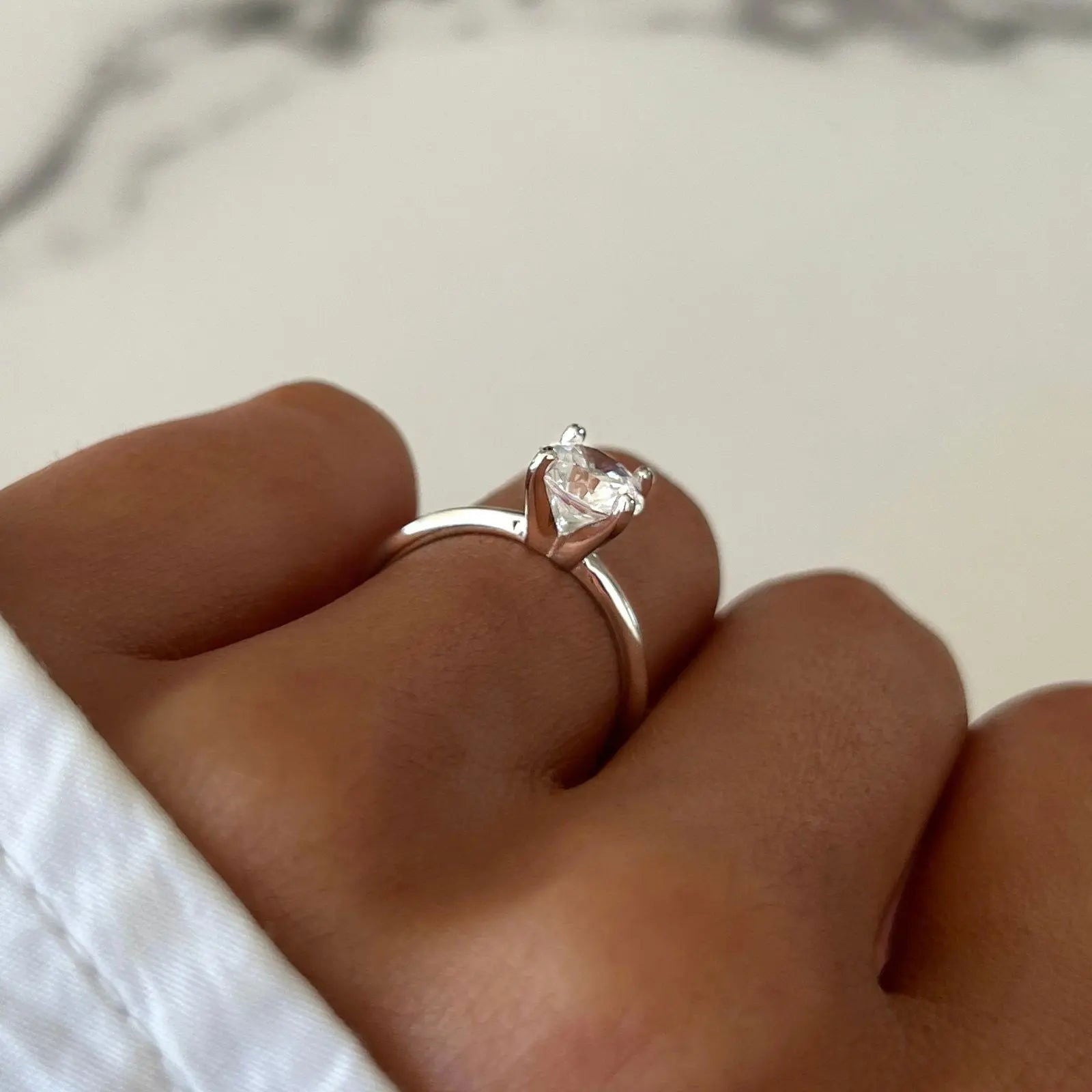 Sterling Silver Solara Solitaire Ring - Dolce Vincita