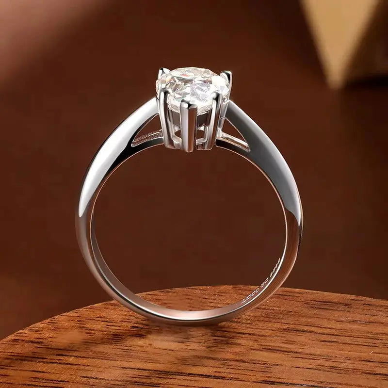 Sterling Silver Tear Solitaire Ring - Dolce Vincita