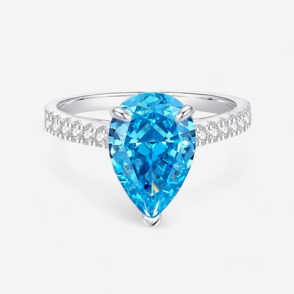 Sterling Silver Teardrop Radiance Ring - Dolce Vincita