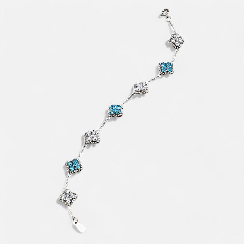 Sterling Silver Clover Charm Bracelet