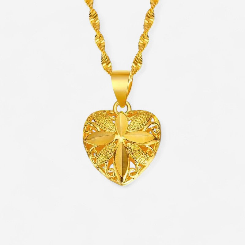 Sunshine Gold Heart Pendant Necklace