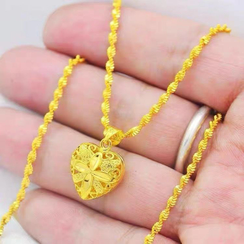 Sunshine Gold Heart Pendant Necklace